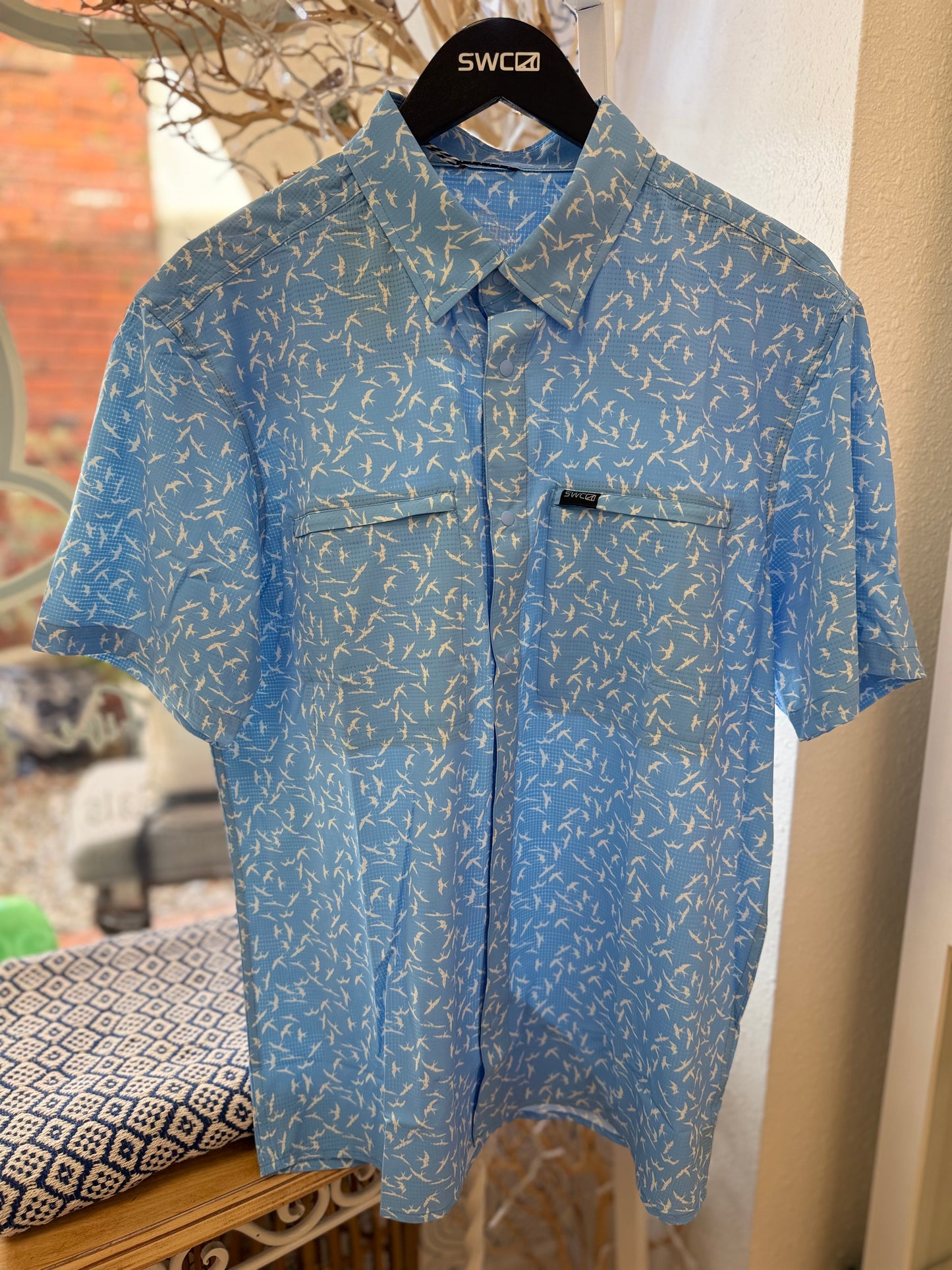 Oysterman S/S | Swallow Tailed Kite-Clearwater Blue