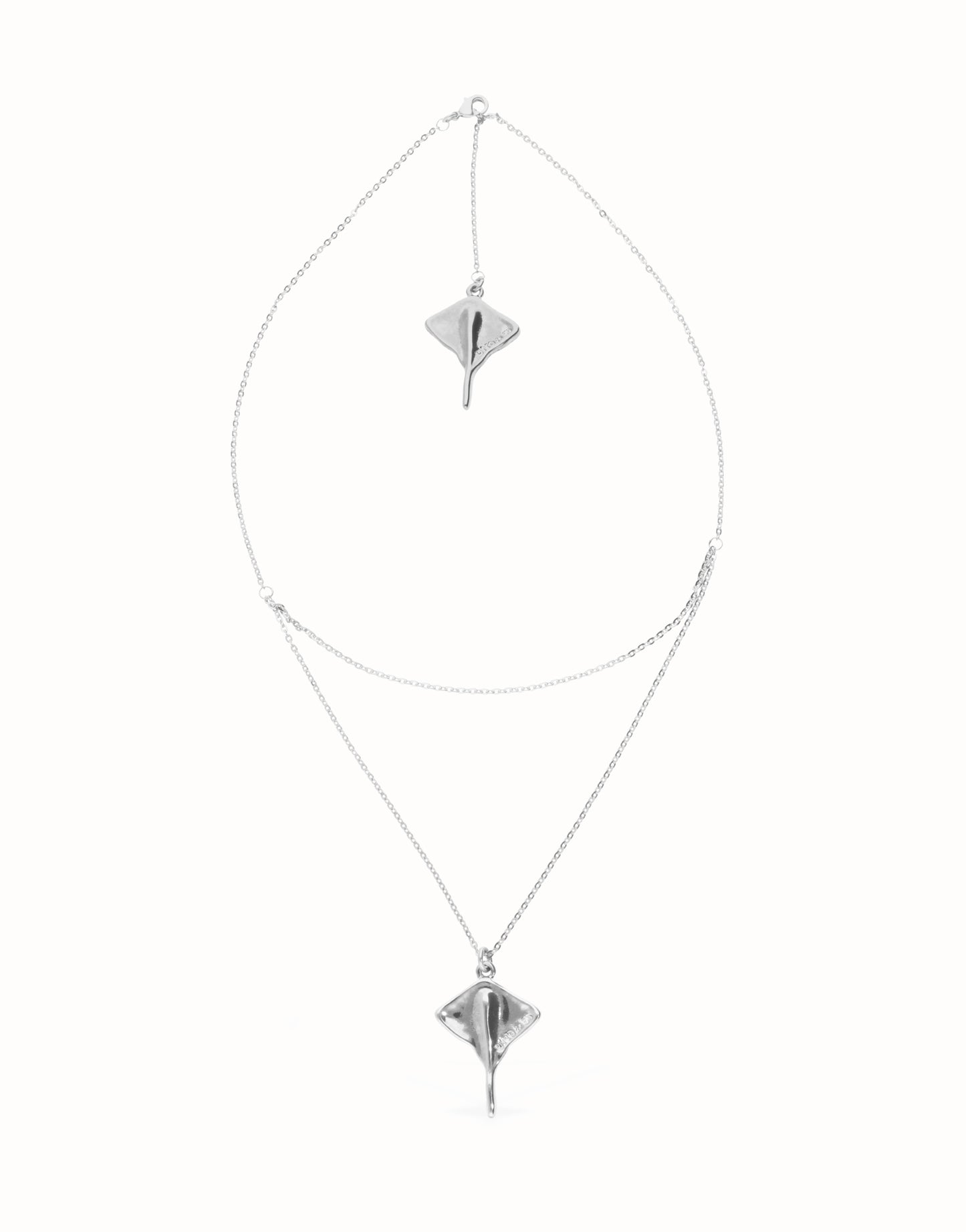 Multi strand chain necklace with manta ray