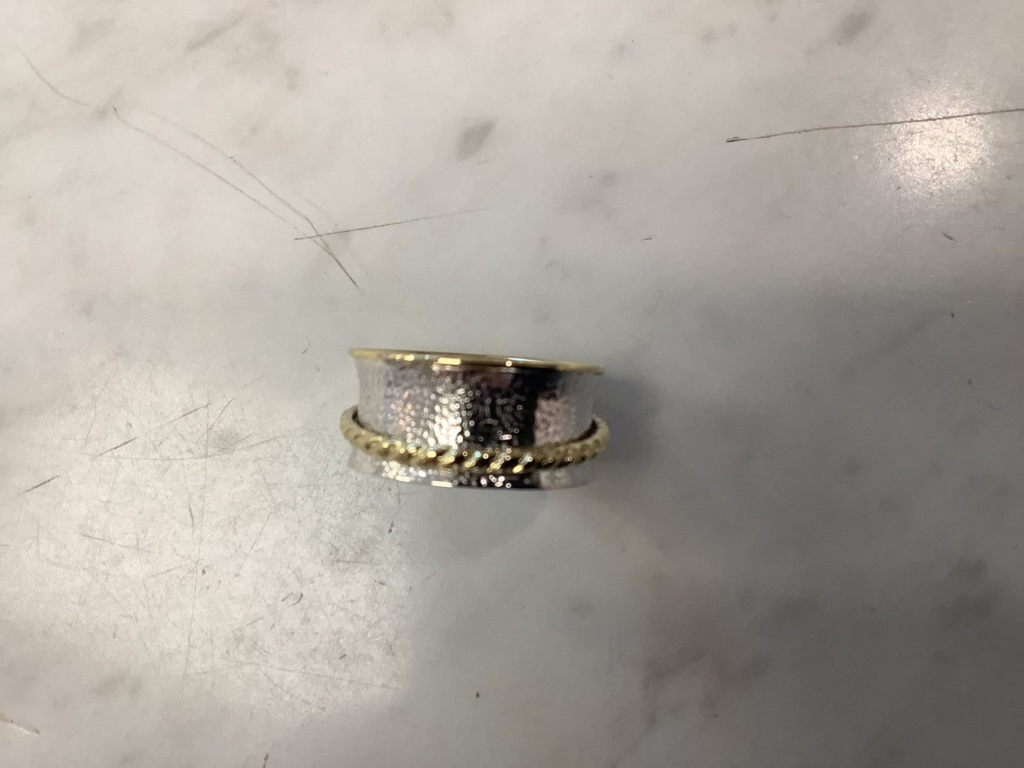 Monica silver and brass spinner ring size 10