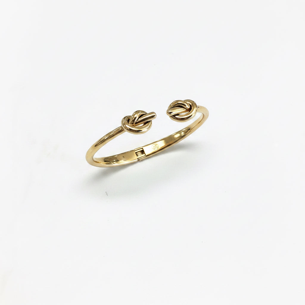 Interlok single knot open Bangle Gold