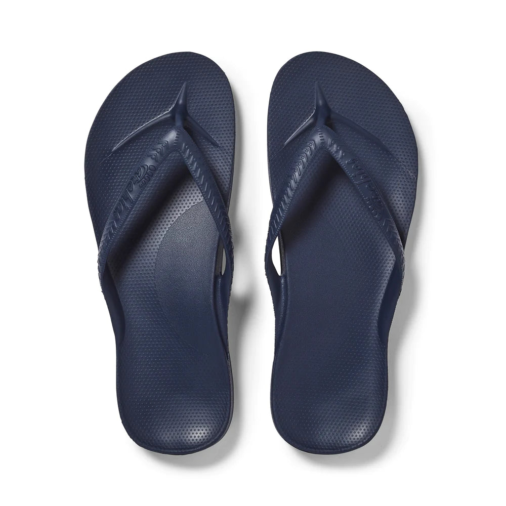 Navy Arch Support Flip Flops