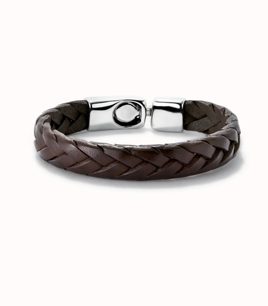 Braided bracelet with clasp Brown