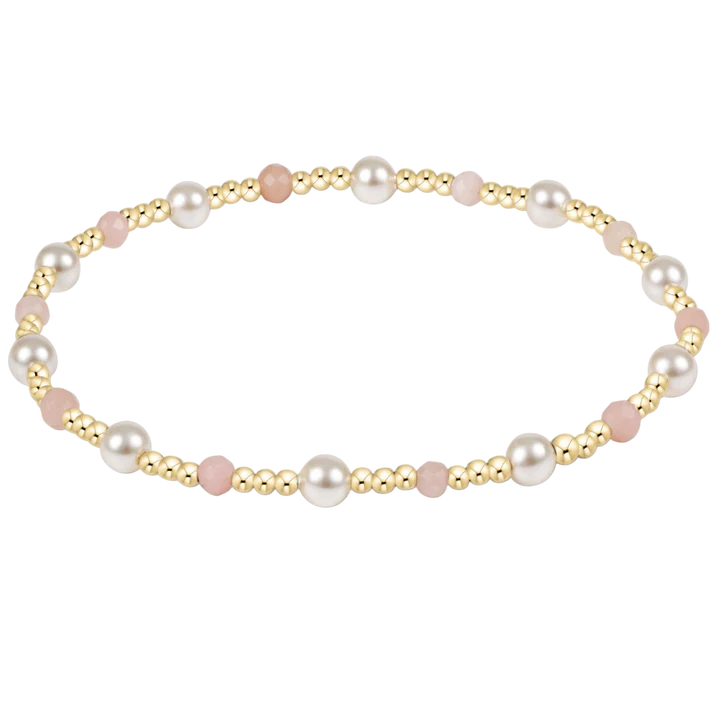 Pearl Sincerity Pattern 4mm Bead Bracelet - Pink Opal