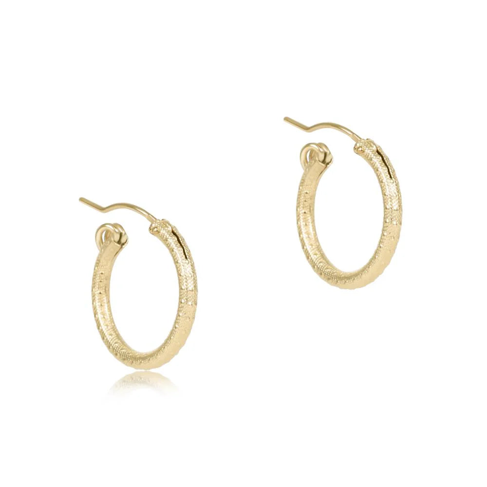 Round Gold 0.5" Hoop - Textured
