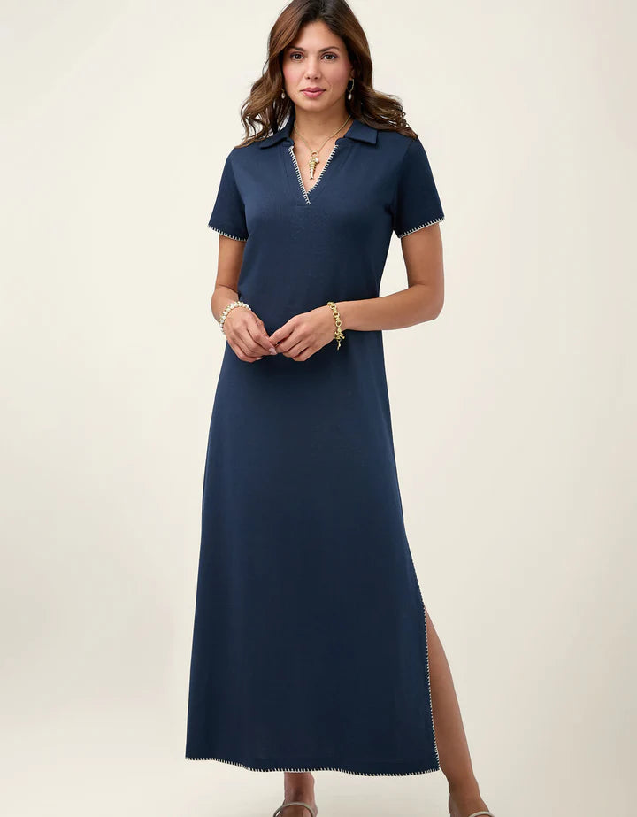 Harlow Midi Dress Slate Blue