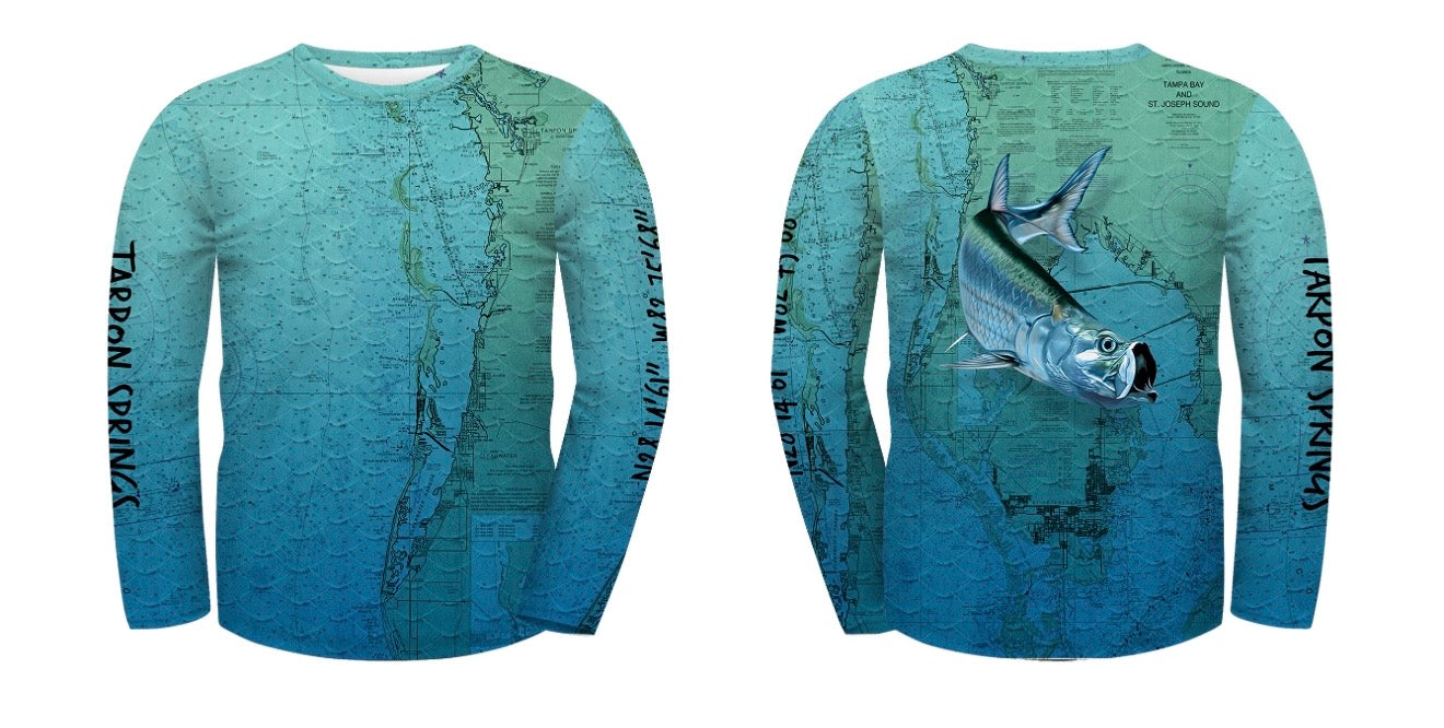 Men’s Blue Tarpon Navigational SPF 50 Shirt