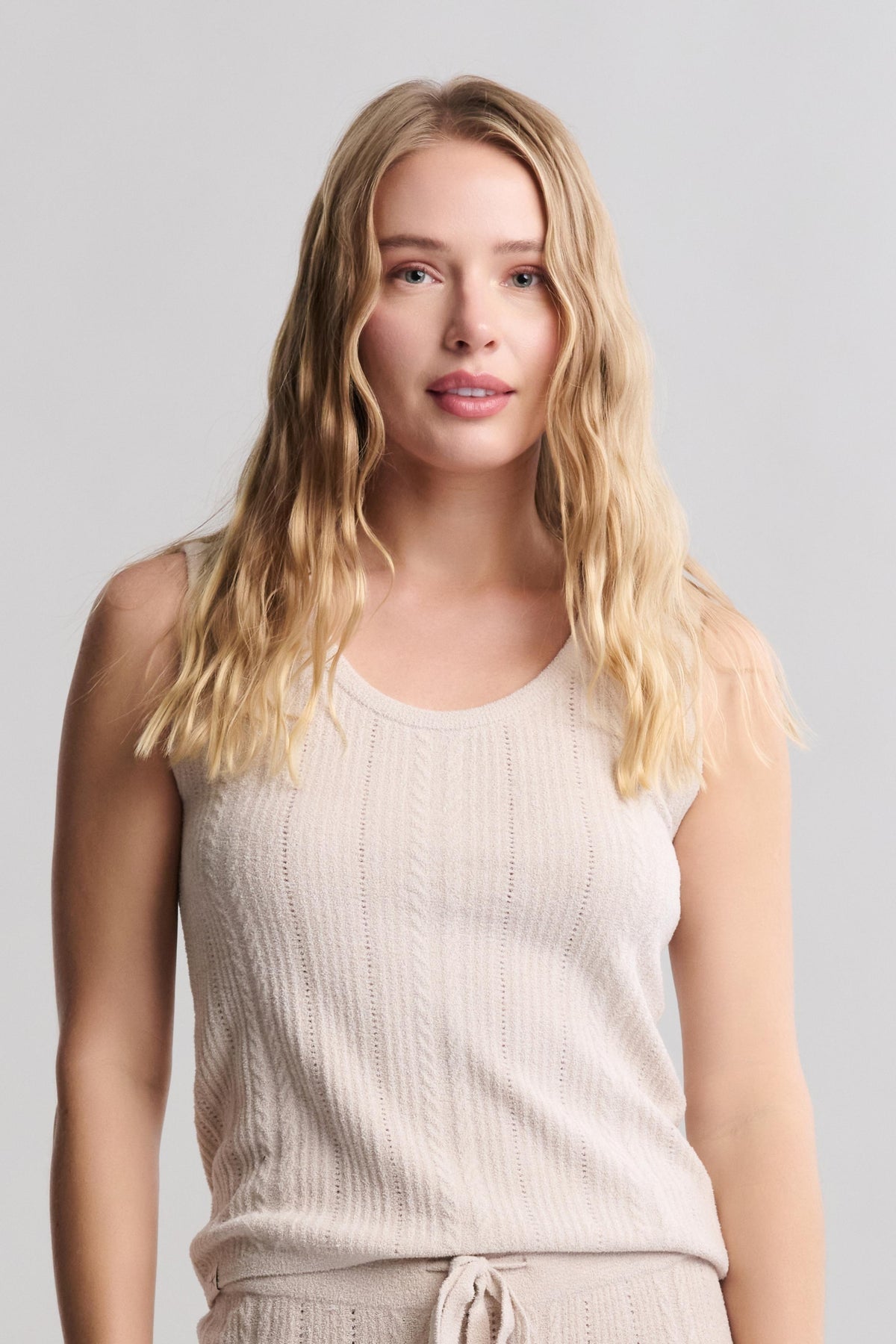 Moonbeam Cozy Chic Ultra Lite Cable Knit Tank