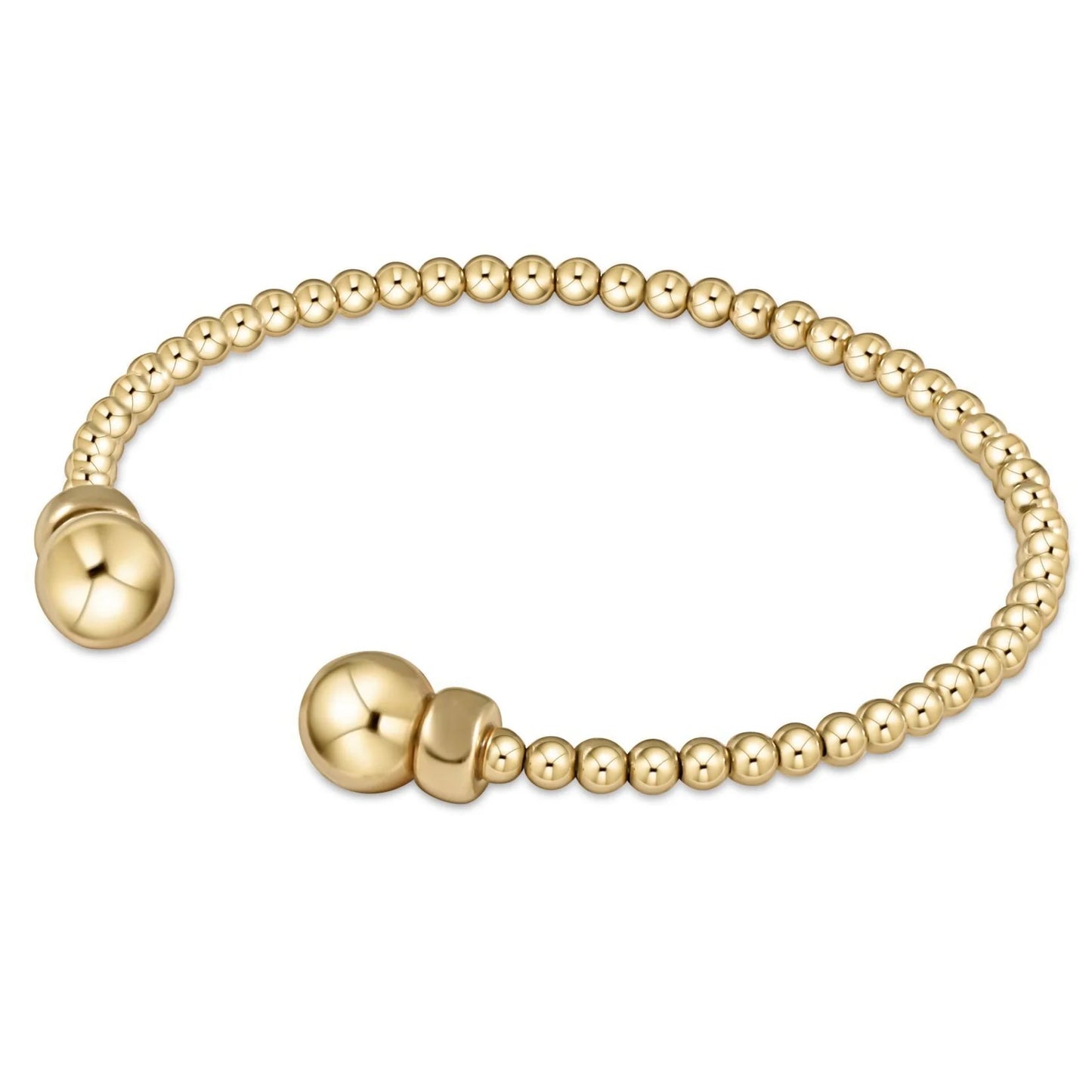 Classic Gold 3mm Bead Cuff-Gold