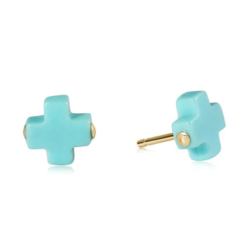 Signature Cross Stud - Mint