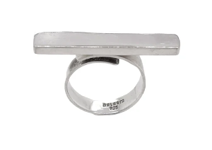 STERLING SILVER HOLLOW BAR ADJUSTABLE RING