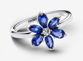 Sparkling Blue Herbarium Cluster Ring
