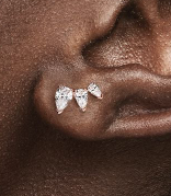 Sparkling Pear Stud Earrings