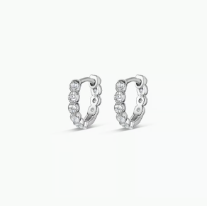 Madison Shimmer Huggies Sterling Silver