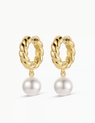 Pearl Crew Hoops