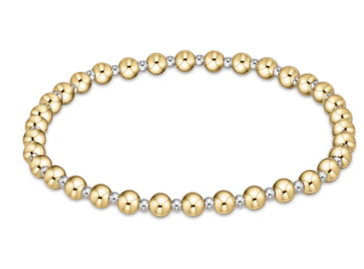 classic grateful pattern 5mm bead bracelet - mixed metal
