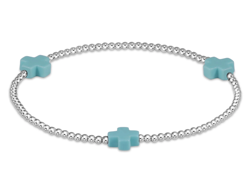 enewton signature cross sterling pattern 3mm bead bracelet