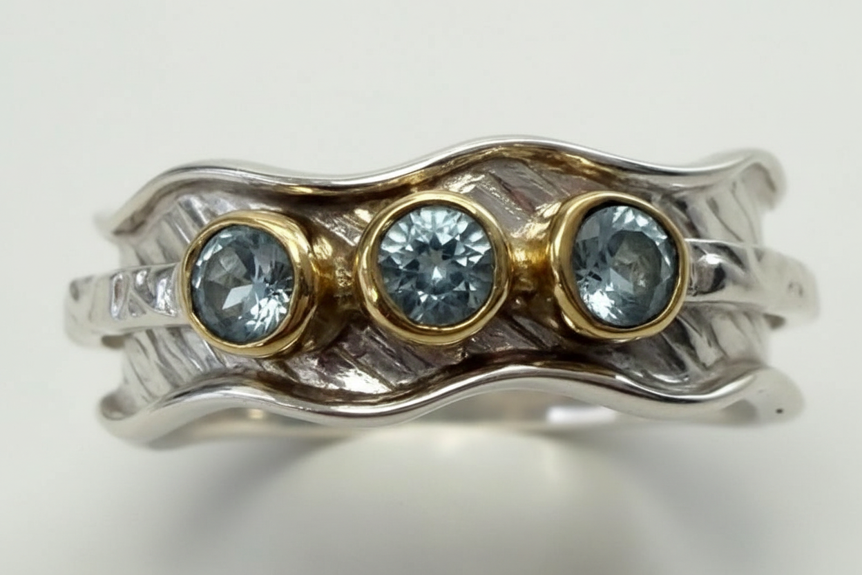 Kathy Blue Topaz Spinner Ring