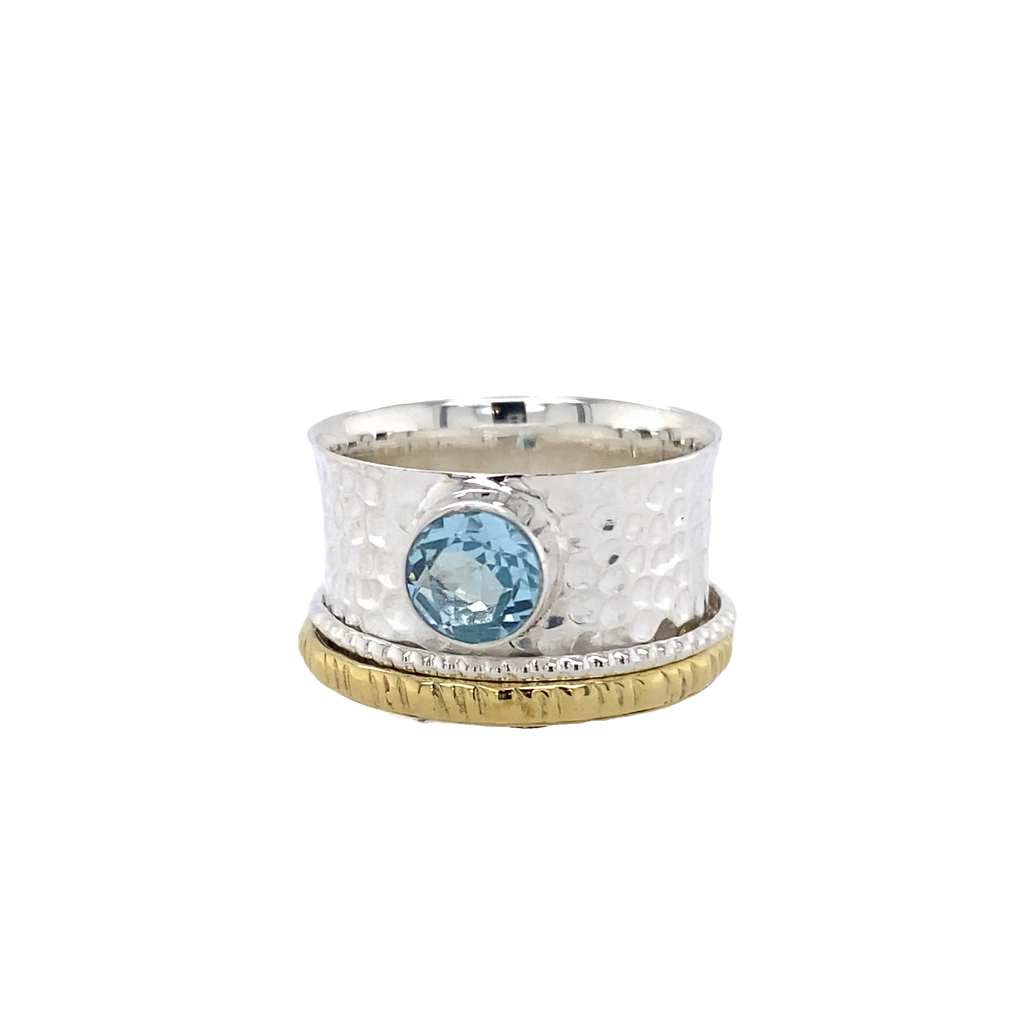 Sandy Spinner Ring Blue Topaz