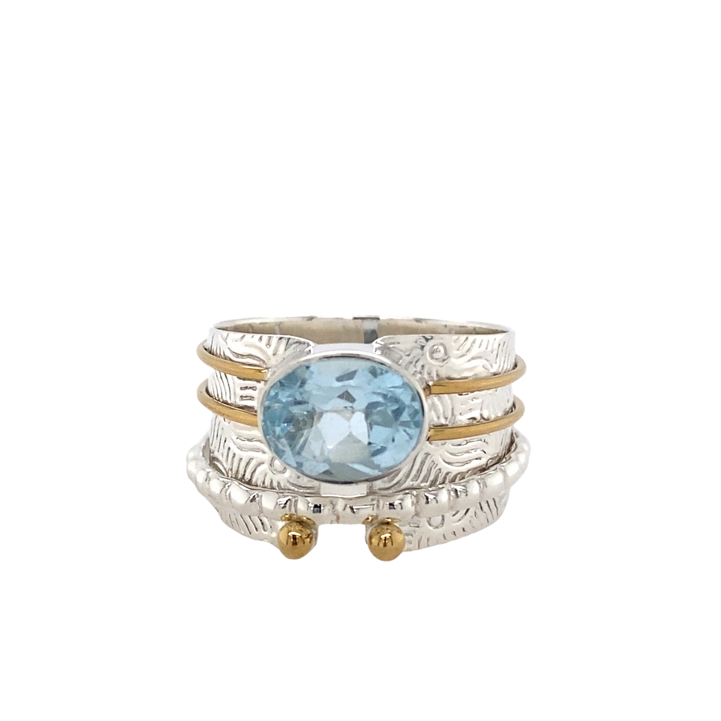 SR3336 Blue Topaz Spinner Ring