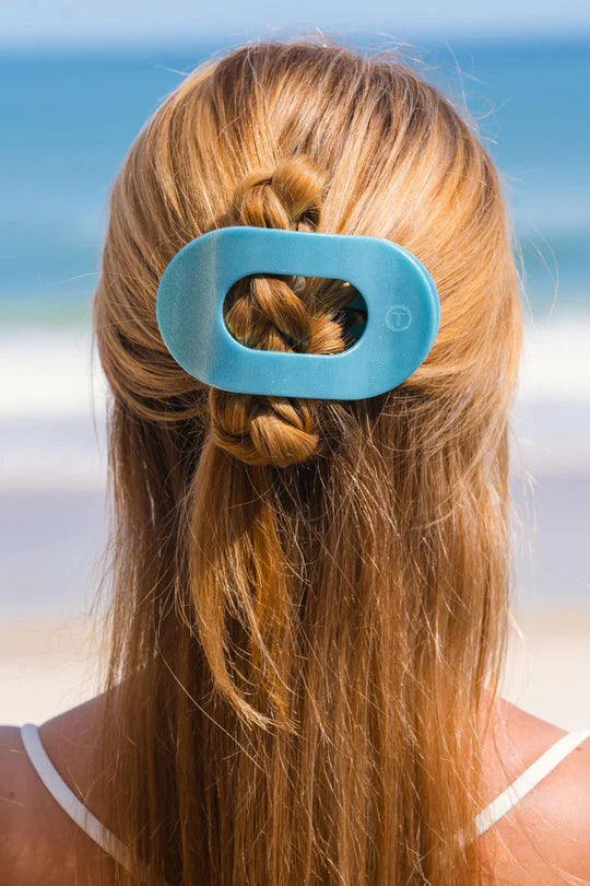 Blue Seas Flat Round Hair Clip