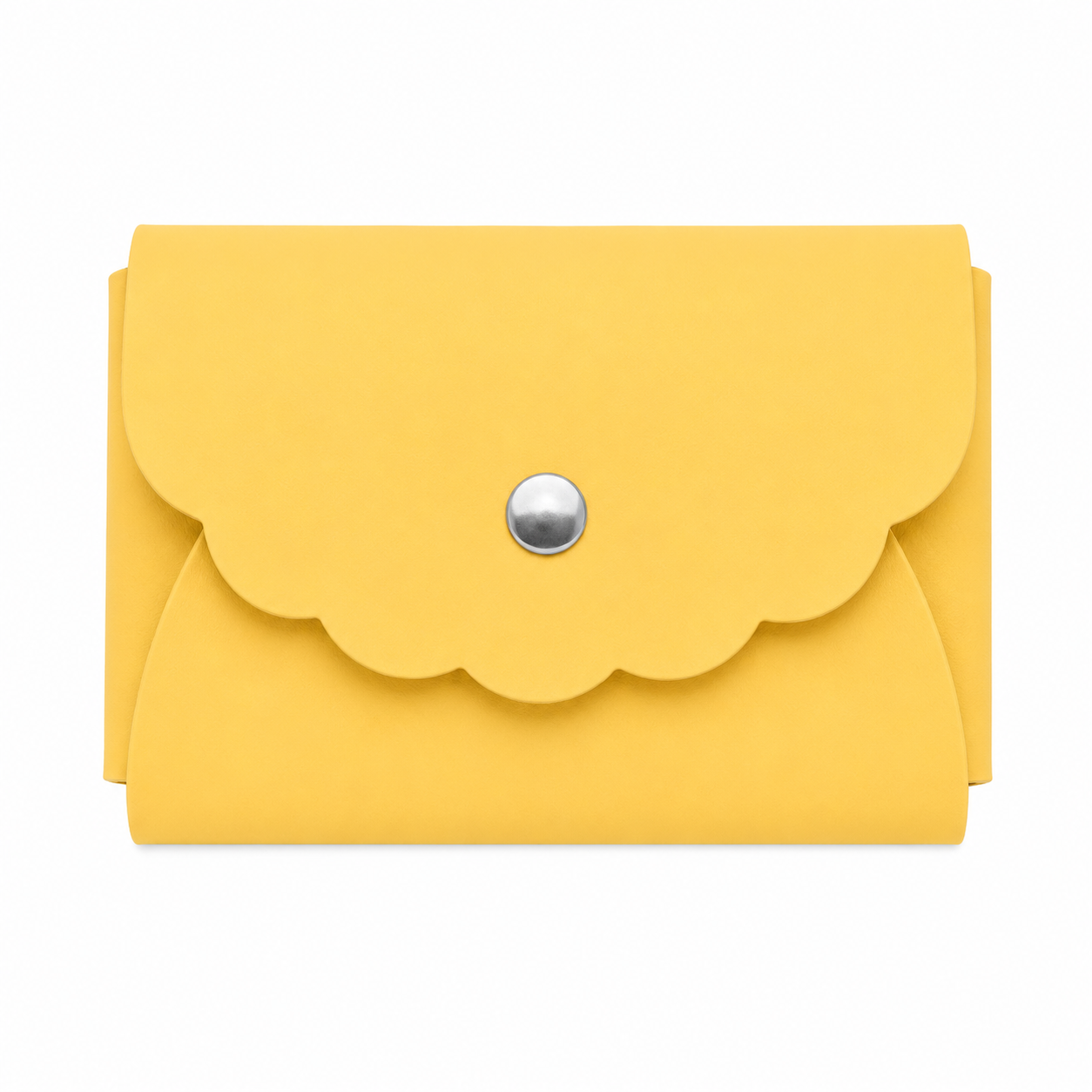 Scallop Bonded Leather Card Holder, Accessory Case