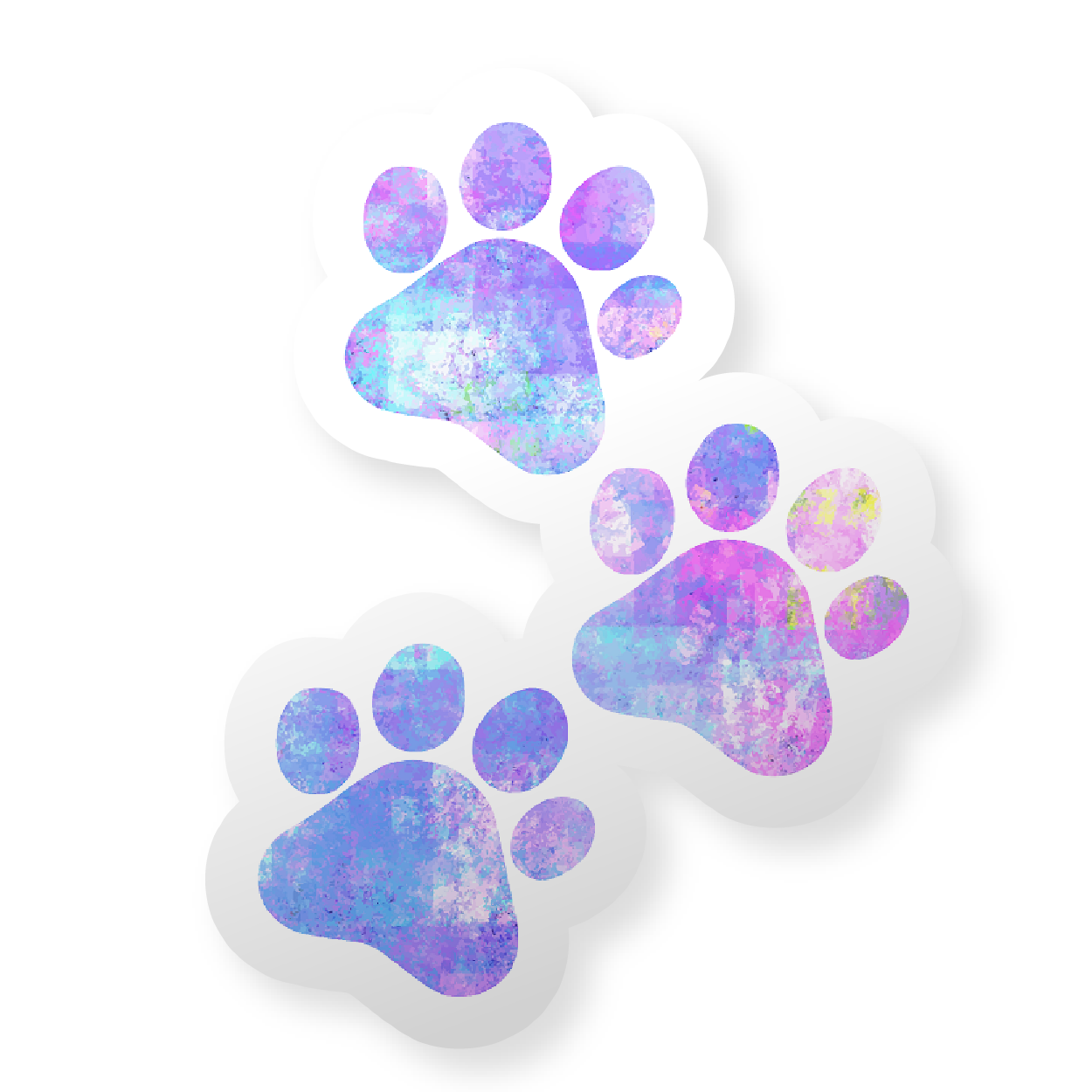 Watercolor Paw Prints Cute Sticker Vinyl Decal