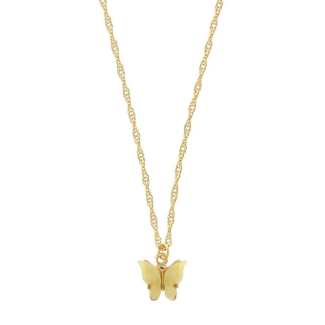 Yellow Butterfly Gold Necklace