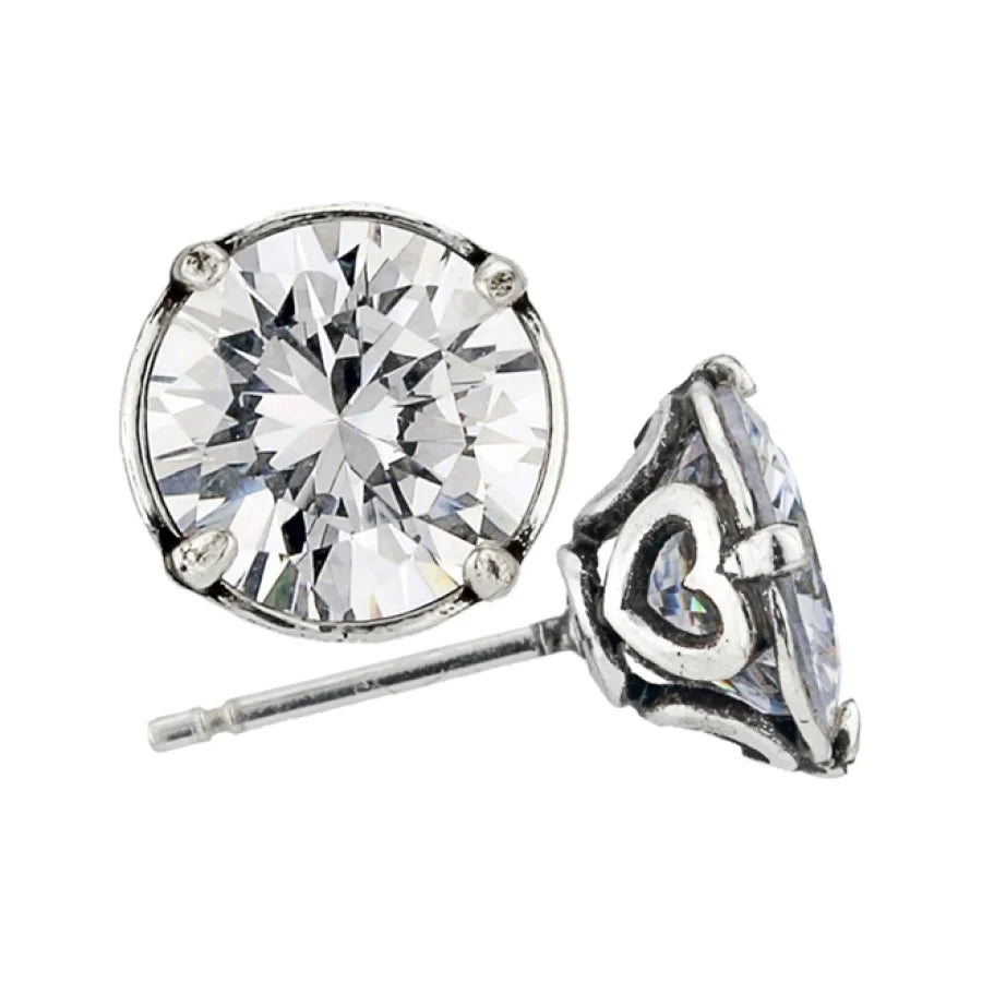 Silver/CZ Brilliance 8mm Post Earrings