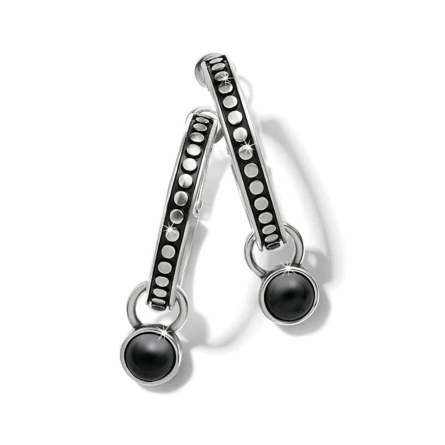 Pebble Dot Onyx Reverse Hoop Earring