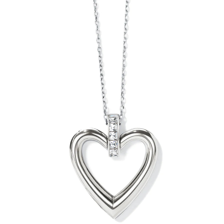 Spectrum Open Heart Clear Necklace