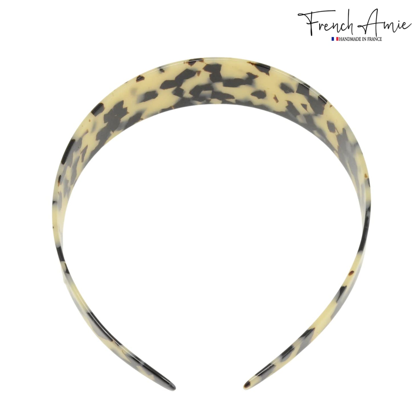 French Amie Ultracomfort Wide 1 1/4" Celluloid Handmade French Hair Headband