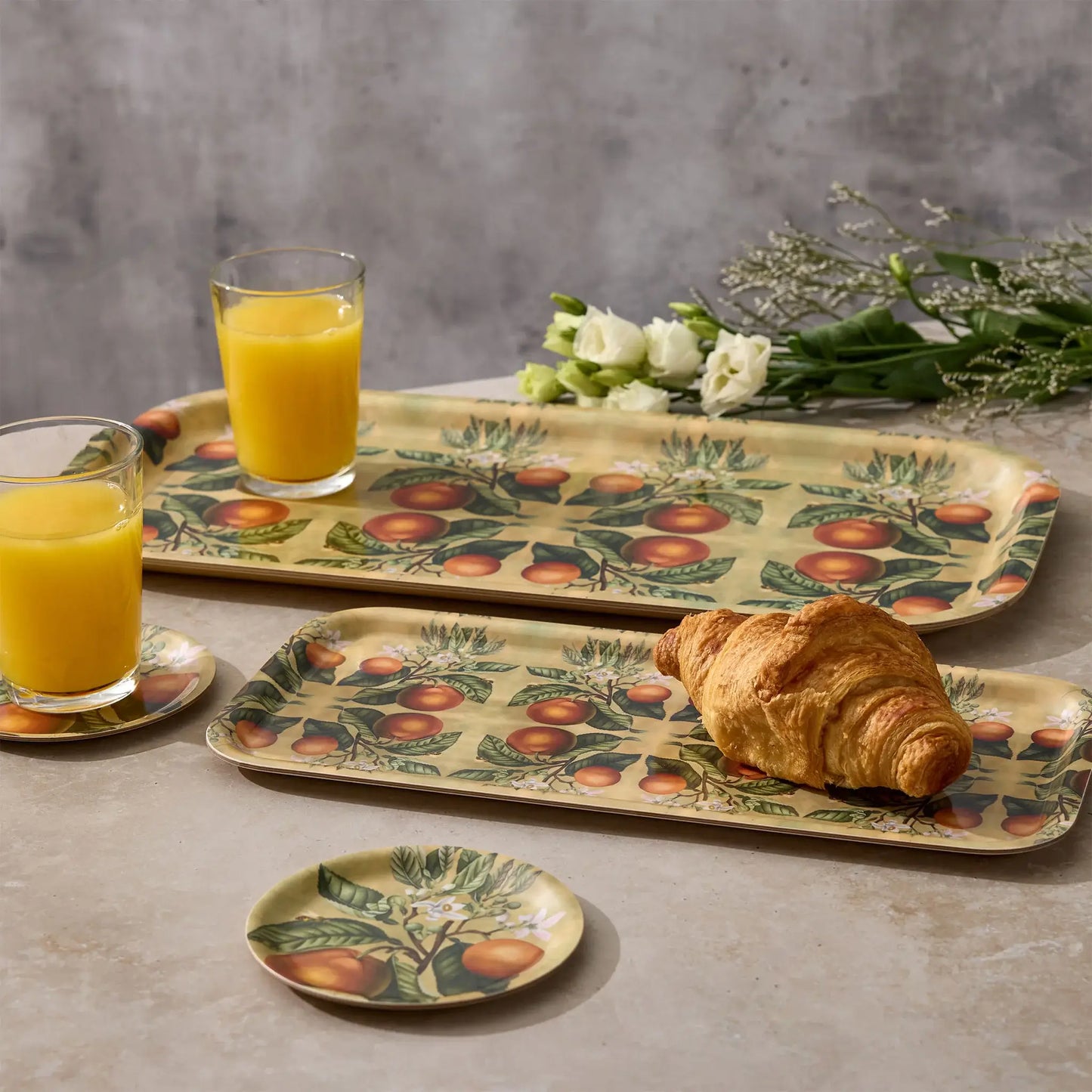 Kumquats Mini Birchwood Tray | Decorative Wood Serving Tray 4x4