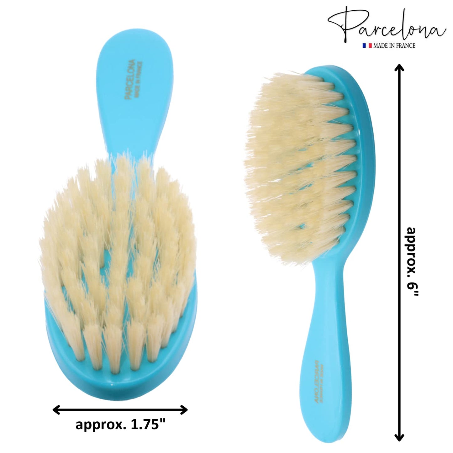 Parcelona French Grooming Combo 6” Celluloid Baby Brush and Comb for Toddlers