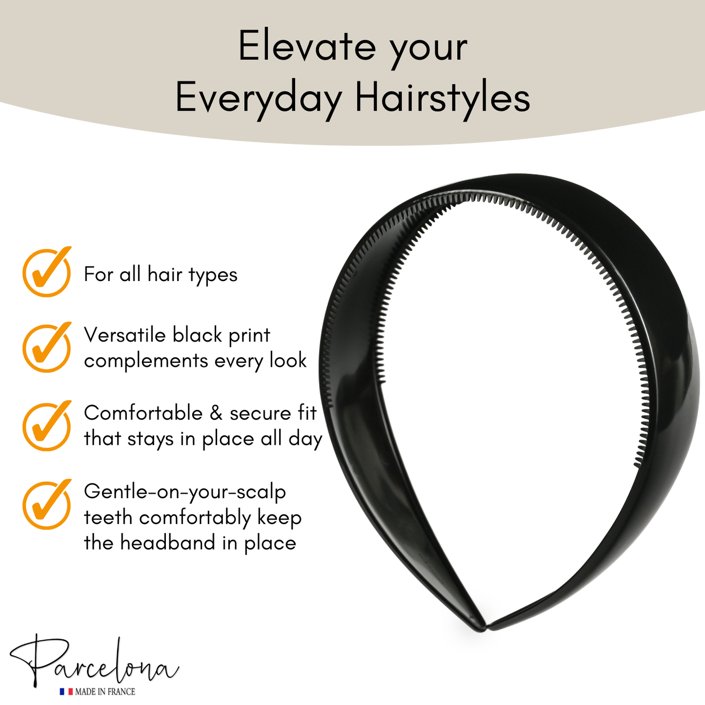 Parcelona Extra Wide French Headband 1.25 Inch Cellulose Acetate Hairband for Women (Set of 2)