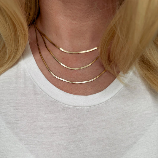 18k Gold Filled 2.0mm Thickness Herringbone Chain- 16 inch