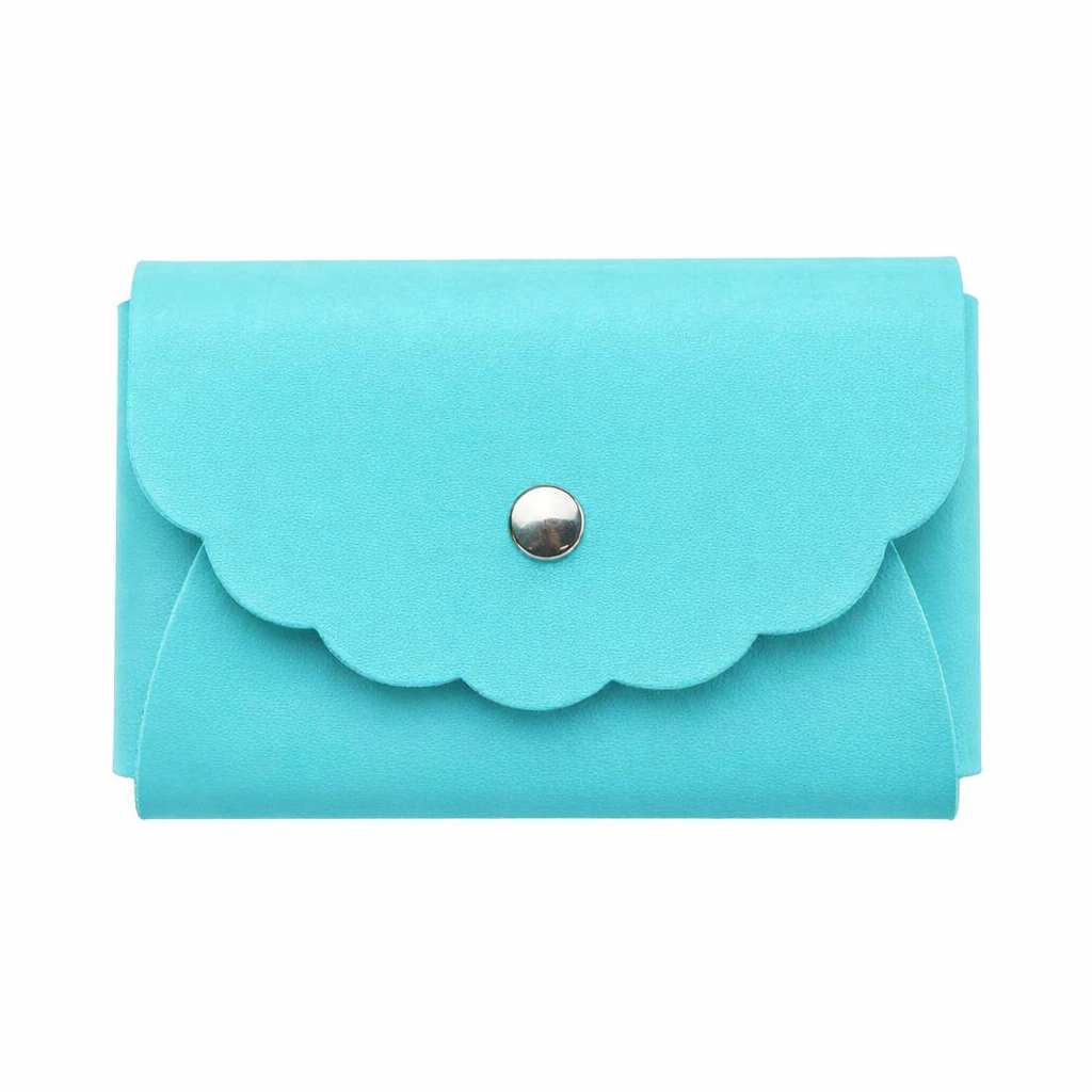Scallop Bonded Leather Card Holder, Accessory Case