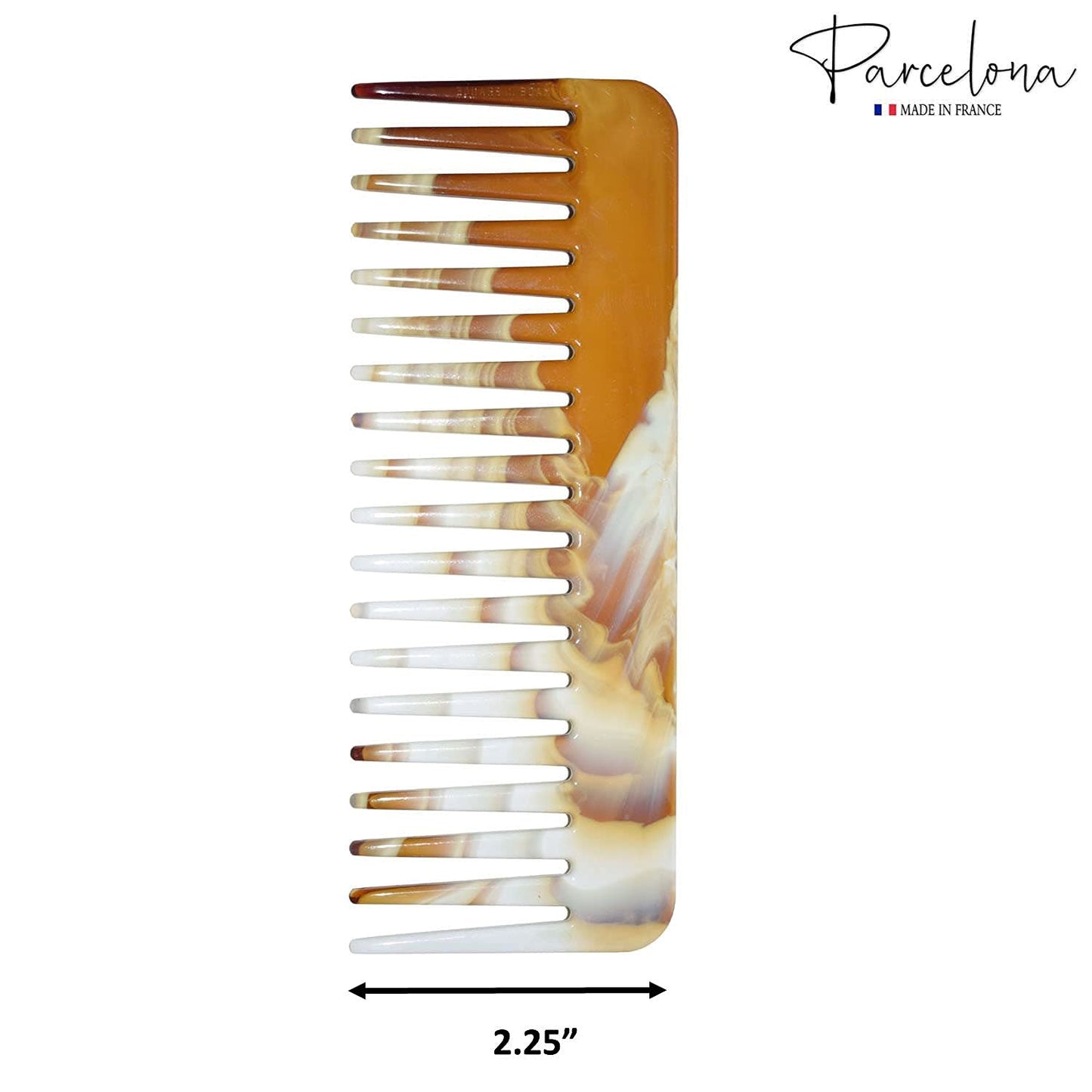 Parcelona French Wide Detangle Large Celluloid Hair Comb for Women and Girls