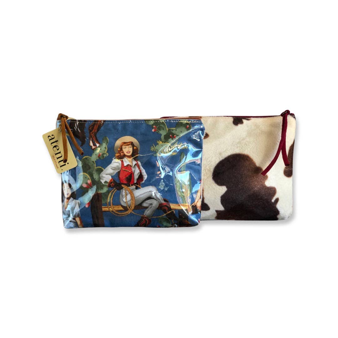 "Western" Pinup Cowgirl Accessory Pouch Set
