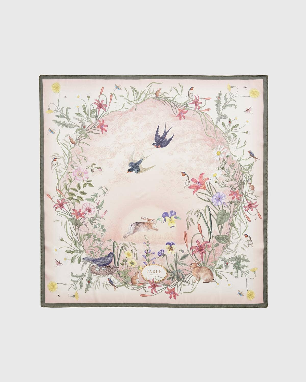 FABLE High Tea Ivory Narrative Square Scarf