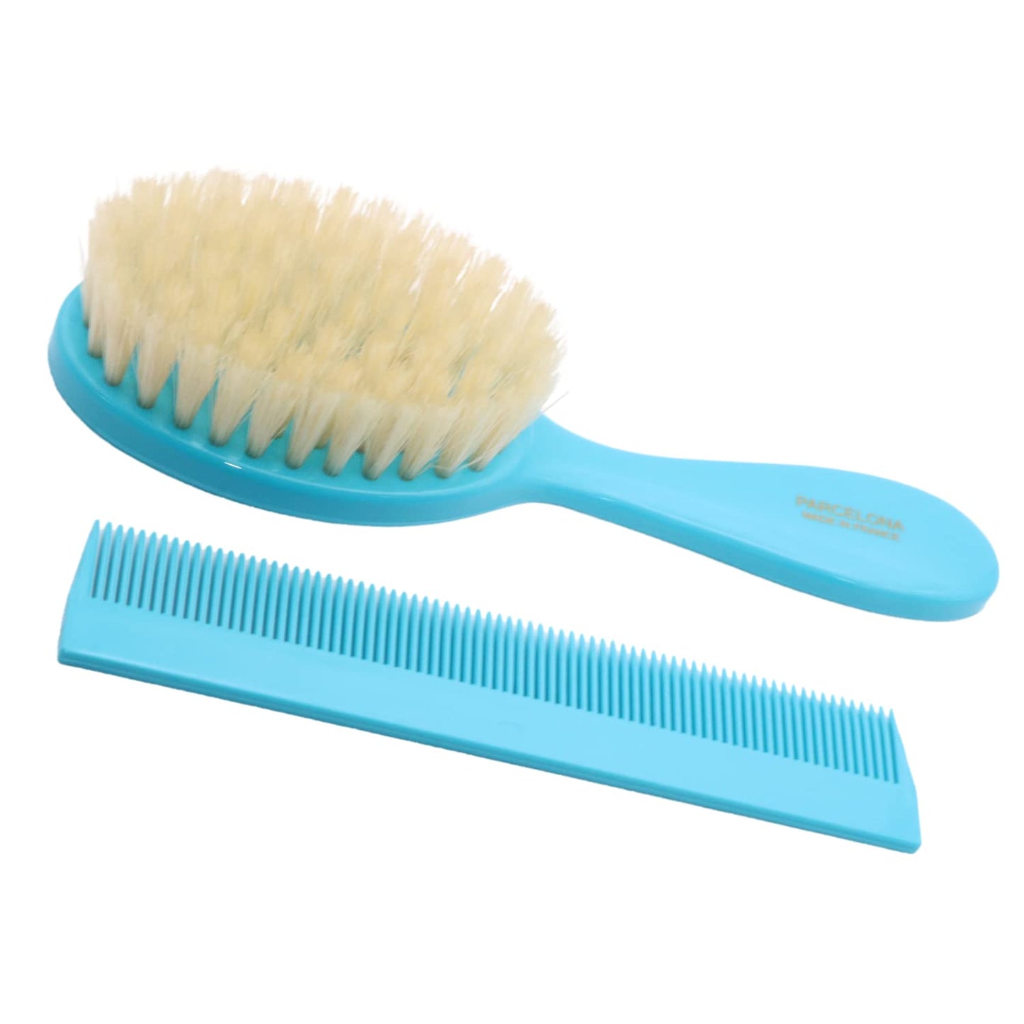 Parcelona French Grooming Combo 6” Celluloid Baby Brush and Comb for Toddlers