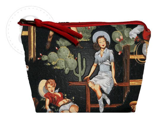 "Western" Pinup Cowgirl Accessory Pouch Set