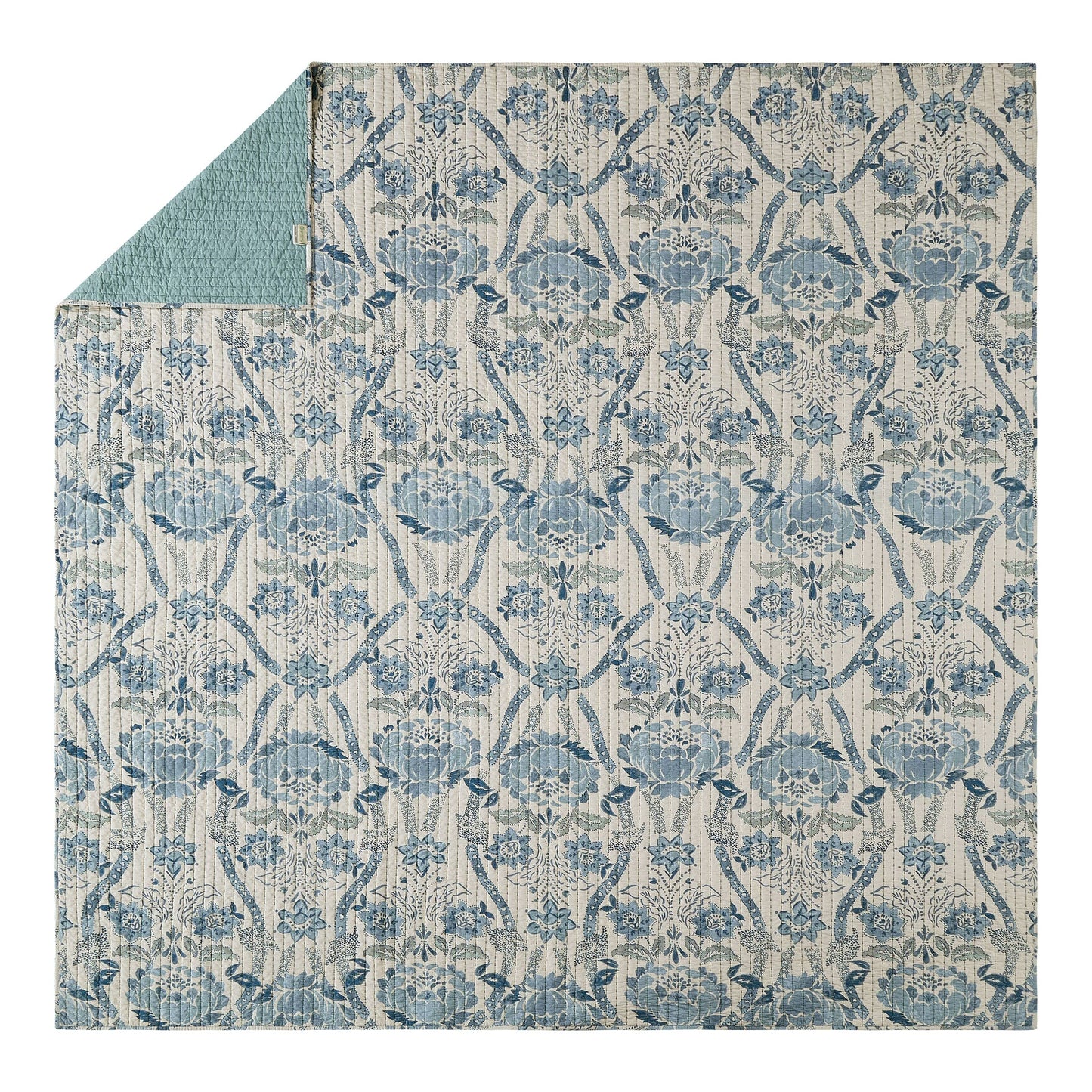 MYSTIC MOSS DAMASK QUILT SET- Spartina