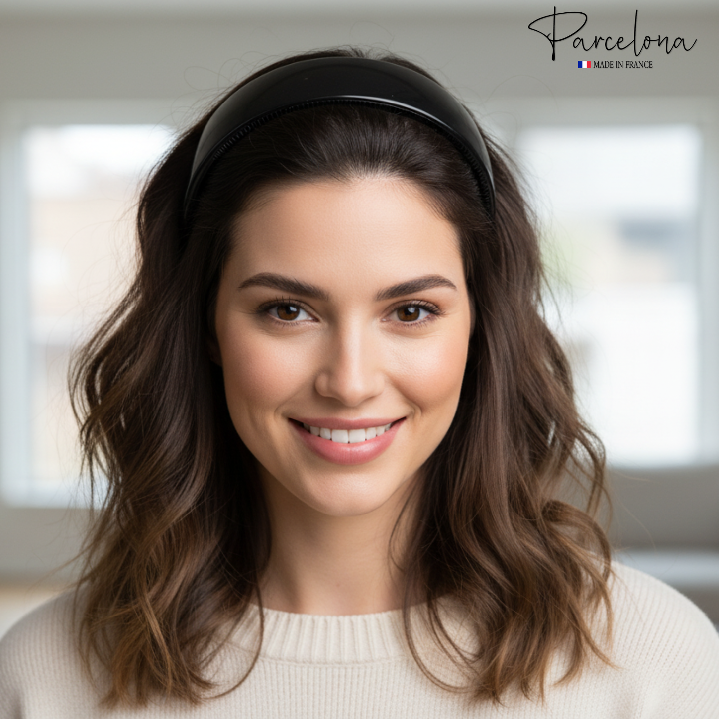 Parcelona Extra Wide French Headband 1.25 Inch Cellulose Acetate Hairband for Women (Set of 2)