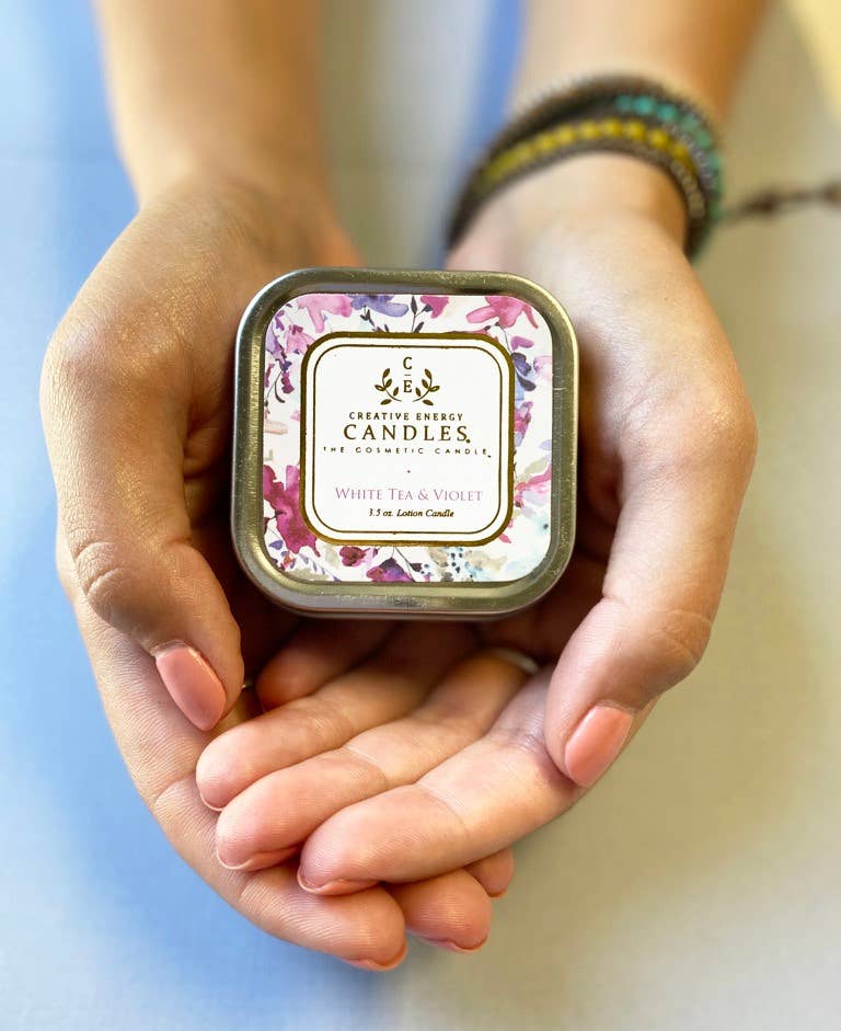 White Tea & Violet: 2-in-1 Soy Lotion Candle