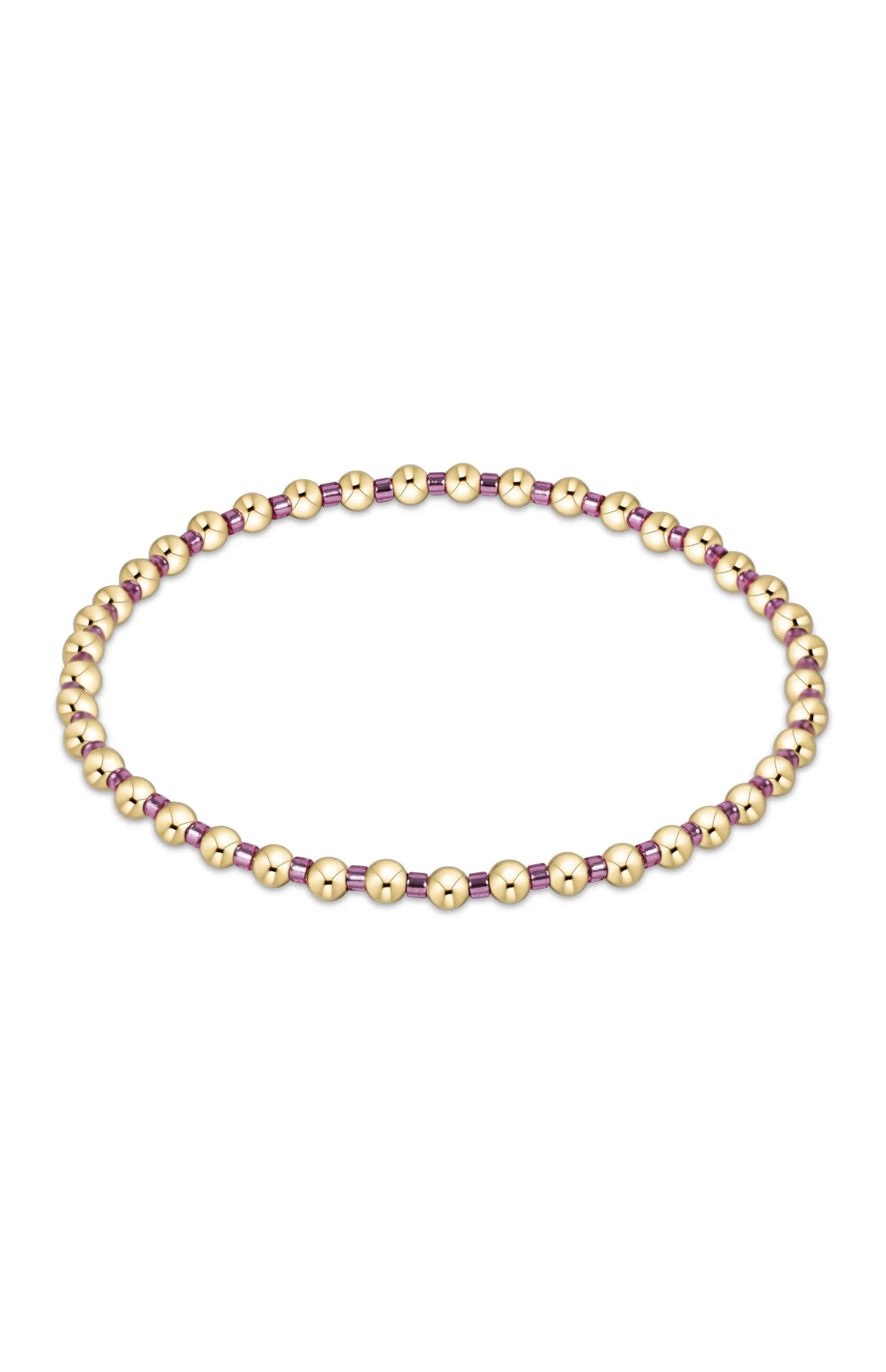 Hope Grateful 2mm Bead Bracelet in Pink Metallic