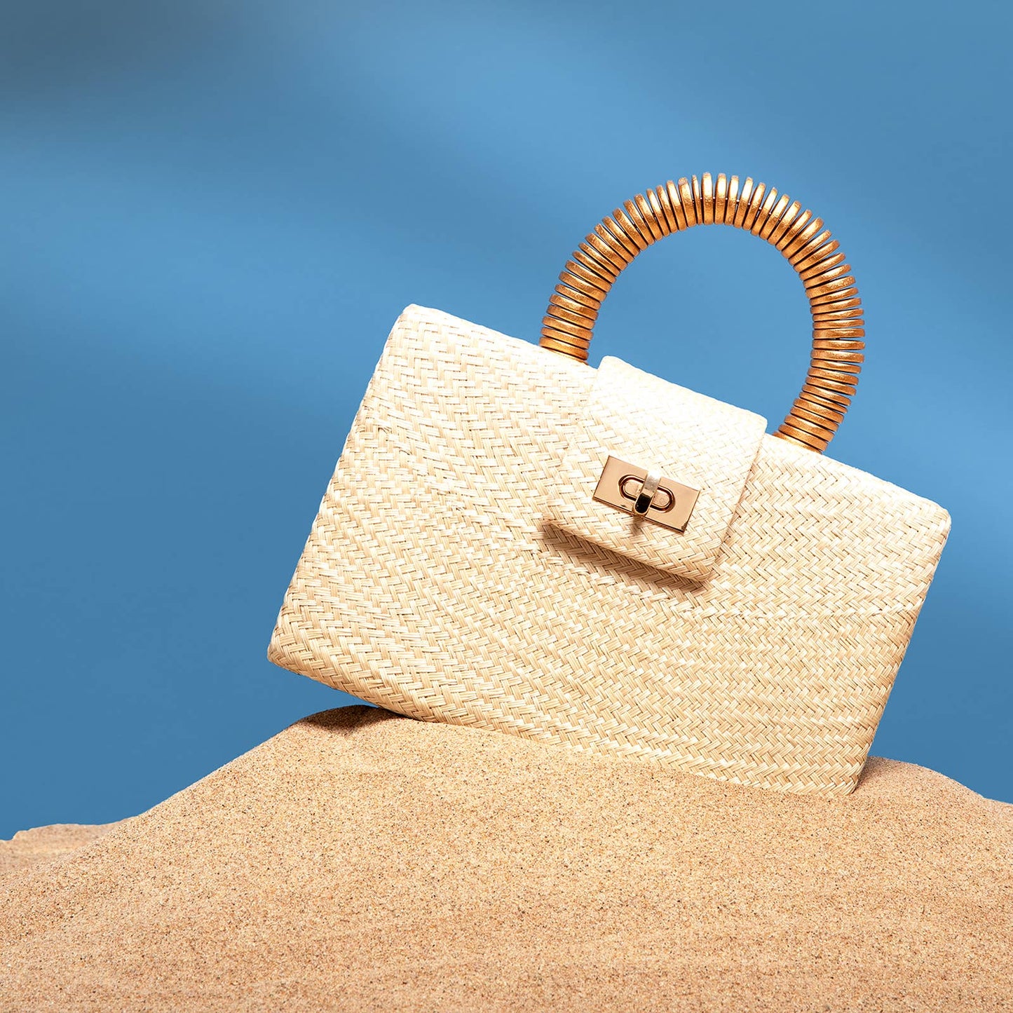 Cream & Gold Clutch | Holiday Party Bag | Spa & Resort Style