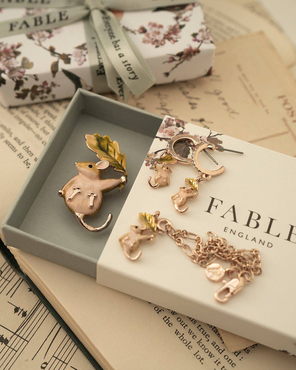 FABLE Enamel Dormouse Brooch