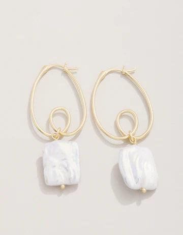 Loopy Hoop Earrings Pearl