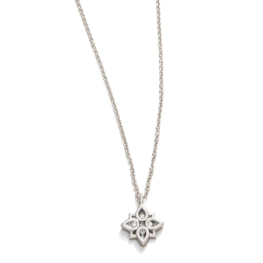 SLV Necklace 18" Never Give Up/Lotus Silver