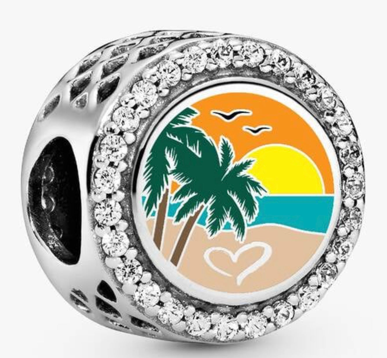 Beach Heart Scene Charm